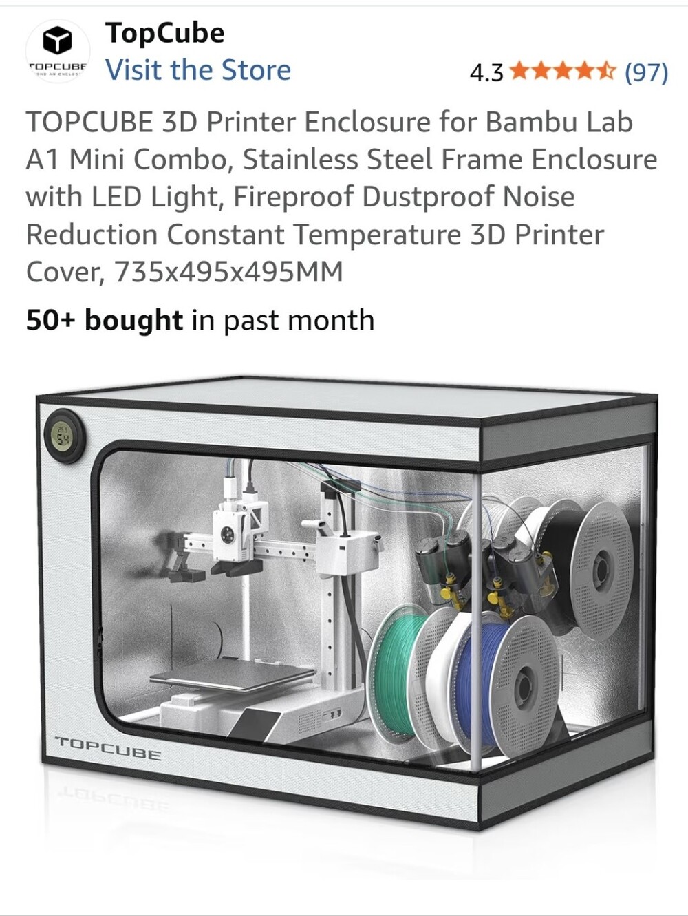 TOPCUBE - A1 Mini - 3D Printer Enclosure in White and Black
